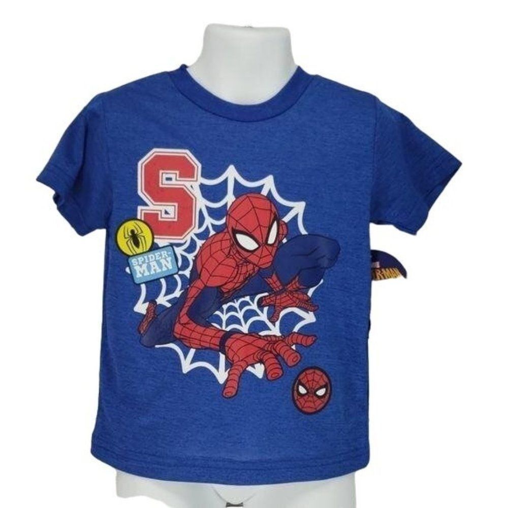 Marvel Spiderman Blue 2T Toddler T Shirt top